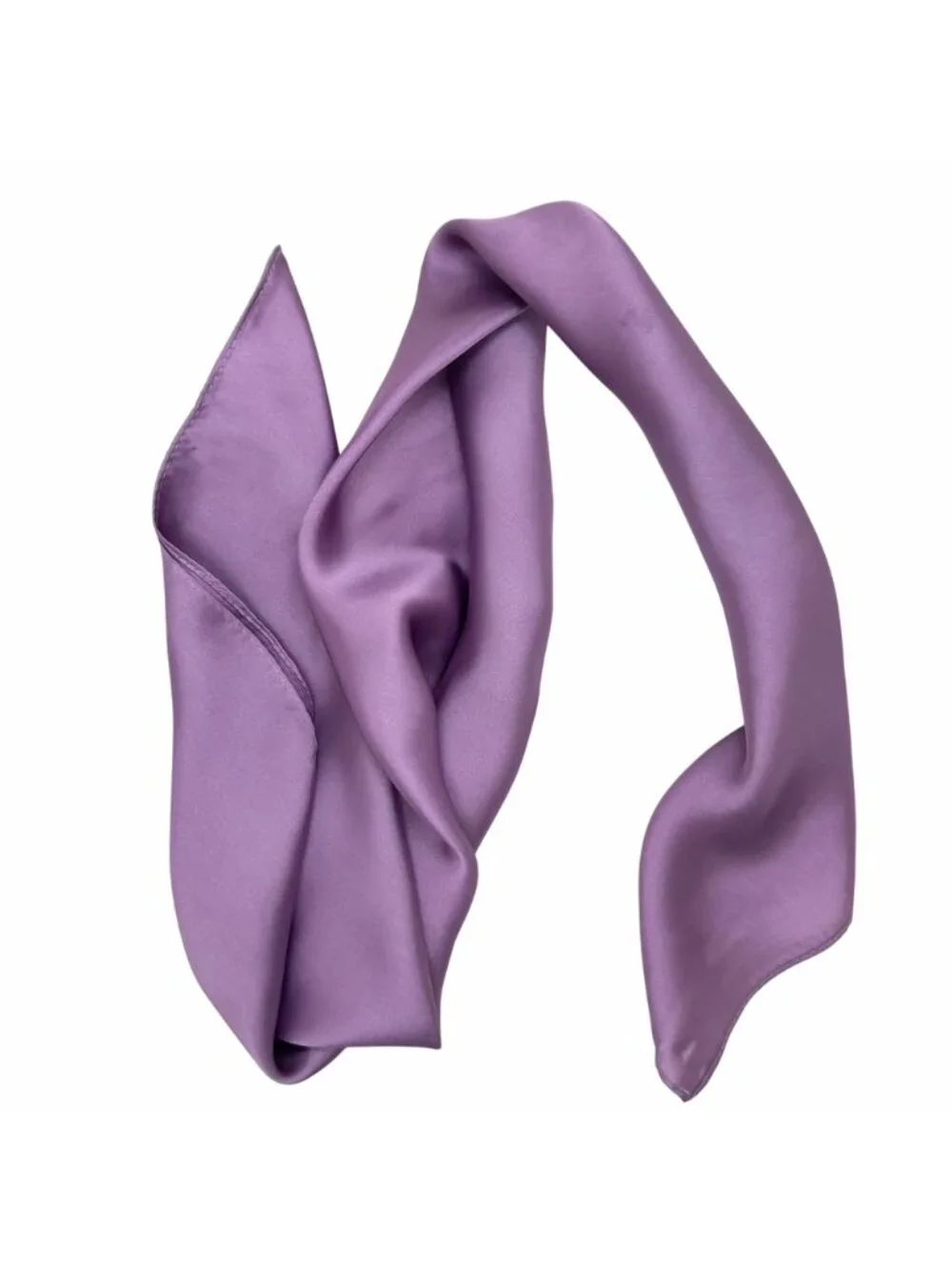 ✨Elegant Bandana Square Silky Scarf Lavender Solid Wrap Versatile Shawl Wrap New